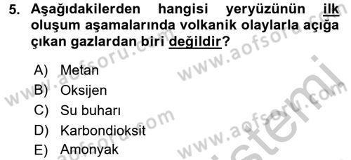 Ekoloji ve Turizm Dersi 2016 - 2017 Yılı 3 Ders Sınav Soruları 5. Soru