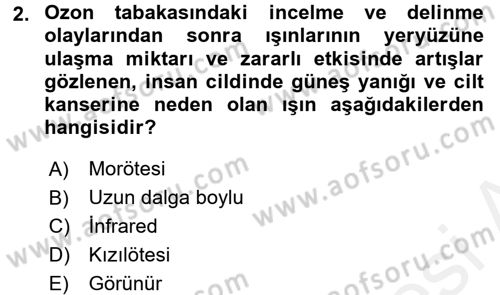 Ekoloji ve Turizm Dersi 2016 - 2017 Yılı (Final) Dönem Sonu Sınav Soruları 2. Soru