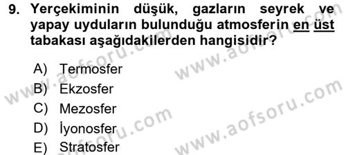Ekoloji ve Turizm Dersi 2017 - 2018 Yılı 3 Ders Sınav Soruları 9. Soru