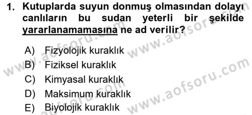 Ekoloji ve Turizm Dersi 2017 - 2018 Yılı (Final) Dönem Sonu Sınav Soruları 1. Soru