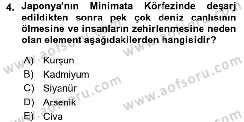 Ekoloji ve Turizm Dersi 2017 - 2018 Yılı (Final) Dönem Sonu Sınav Soruları 4. Soru