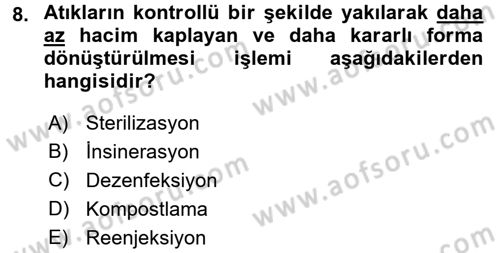 Ekoloji ve Turizm Dersi 2017 - 2018 Yılı (Final) Dönem Sonu Sınav Soruları 8. Soru