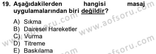 Termal ve Spa Hizmetleri Dersi 2013 - 2014 Yılı (Final) Dönem Sonu Sınav Soruları 19. Soru