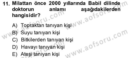 Termal ve Spa Hizmetleri Dersi 2014 - 2015 Yılı (Vize) Ara Sınav Soruları 11. Soru