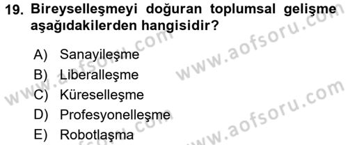 Termal ve Spa Hizmetleri Dersi 2015 - 2016 Yılı (Vize) Ara Sınavı 19. Soru