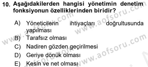 Termal ve Spa Hizmetleri Dersi 2017 - 2018 Yılı 3 Ders Sınavı 10. Soru