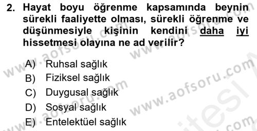 Termal ve Spa Hizmetleri Dersi 2017 - 2018 Yılı (Vize) Ara Sınavı 2. Soru