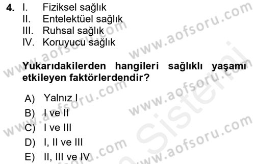 Termal ve Spa Hizmetleri Dersi 2018 - 2019 Yılı (Vize) Ara Sınavı 4. Soru