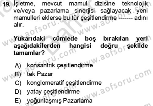Termal ve Spa Hizmetleri Dersi 2021 - 2022 Yılı (Final) Dönem Sonu Sınav Soruları 19. Soru