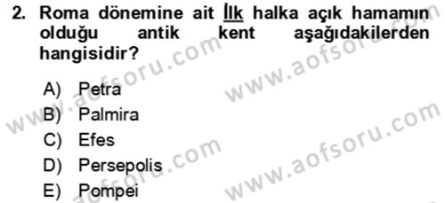 Termal ve Spa Hizmetleri Dersi 2021 - 2022 Yılı (Final) Dönem Sonu Sınav Soruları 2. Soru