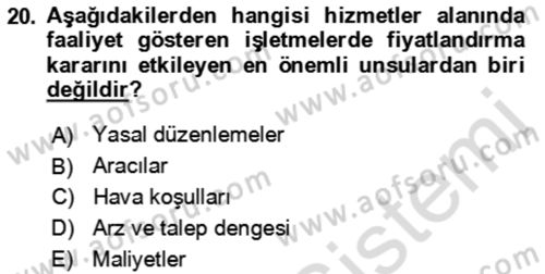 Termal ve Spa Hizmetleri Dersi 2021 - 2022 Yılı (Final) Dönem Sonu Sınav Soruları 20. Soru