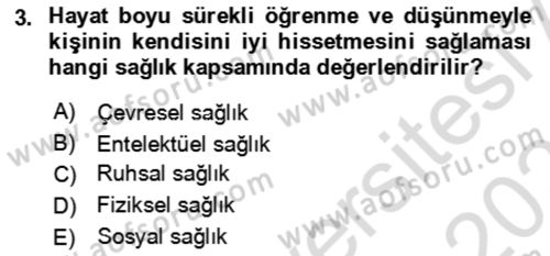 Termal ve Spa Hizmetleri Dersi 2021 - 2022 Yılı (Final) Dönem Sonu Sınav Soruları 3. Soru