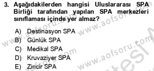 Termal ve Spa Hizmetleri Dersi 2021 - 2022 Yılı Yaz Okulu Sınav Soruları 3. Soru