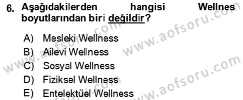 Termal ve Spa Hizmetleri Dersi 2021 - 2022 Yılı Yaz Okulu Sınav Soruları 6. Soru