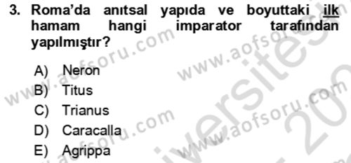 Termal ve Spa Hizmetleri Dersi 2022 - 2023 Yılı Yaz Okulu Sınav Soruları 3. Soru