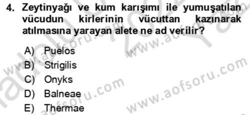 Termal ve Spa Hizmetleri Dersi 2022 - 2023 Yılı Yaz Okulu Sınav Soruları 4. Soru