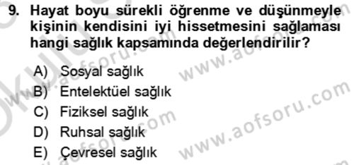 Termal ve Spa Hizmetleri Dersi 2022 - 2023 Yılı Yaz Okulu Sınav Soruları 9. Soru