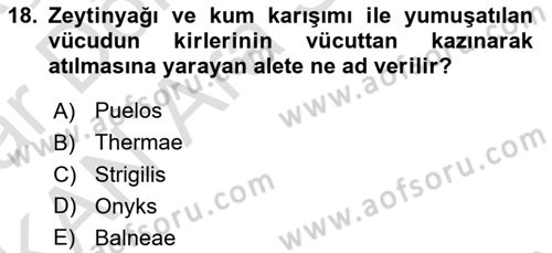 Termal ve Spa Hizmetleri Dersi 2023 - 2024 Yılı (Vize) Ara Sınavı 18. Soru