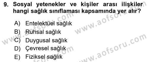 Termal ve Spa Hizmetleri Dersi 2023 - 2024 Yılı (Vize) Ara Sınavı 9. Soru