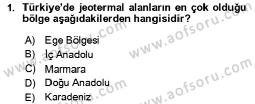 Termal ve Spa Hizmetleri Dersi 2023 - 2024 Yılı (Final) Dönem Sonu Sınav Soruları 1. Soru