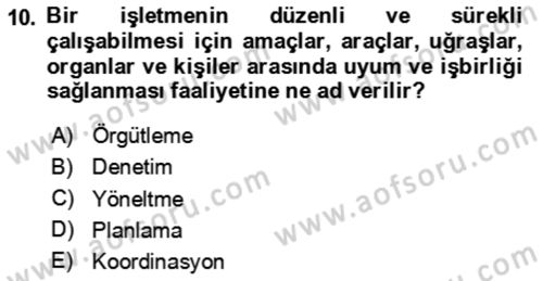 Termal ve Spa Hizmetleri Dersi 2023 - 2024 Yılı (Final) Dönem Sonu Sınav Soruları 10. Soru