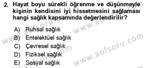 Termal ve Spa Hizmetleri Dersi 2023 - 2024 Yılı (Final) Dönem Sonu Sınav Soruları 2. Soru