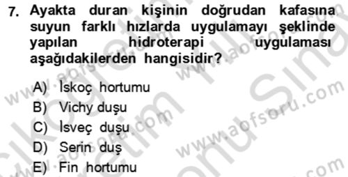 Termal ve Spa Hizmetleri Dersi 2023 - 2024 Yılı (Final) Dönem Sonu Sınav Soruları 7. Soru