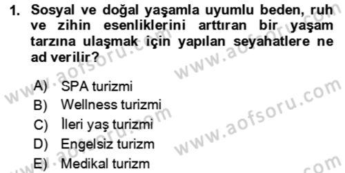 Termal ve Spa Hizmetleri Dersi 2023 - 2024 Yılı Yaz Okulu Sınav Soruları 1. Soru