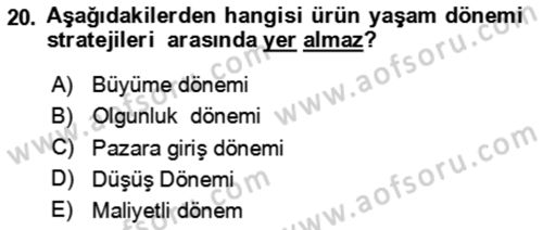 Termal ve Spa Hizmetleri Dersi 2023 - 2024 Yılı Yaz Okulu Sınav Soruları 20. Soru