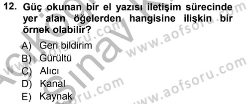 Odalar Bölümü Yönetimi Dersi 2012 - 2013 Yılı (Vize) Ara Sınav Soruları 12. Soru