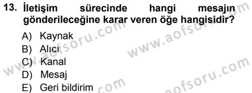 Odalar Bölümü Yönetimi Dersi 2012 - 2013 Yılı (Vize) Ara Sınav Soruları 13. Soru