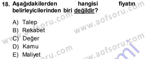 Odalar Bölümü Yönetimi Dersi 2013 - 2014 Yılı (Vize) Ara Sınav Soruları 18. Soru