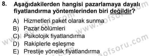 Odalar Bölümü Yönetimi Dersi 2013 - 2014 Yılı Tek Ders Sınav Soruları 8. Soru