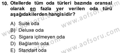 Odalar Bölümü Yönetimi Dersi 2014 - 2015 Yılı (Vize) Ara Sınav Soruları 10. Soru