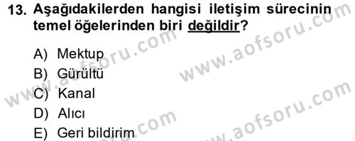 Odalar Bölümü Yönetimi Dersi 2014 - 2015 Yılı (Vize) Ara Sınav Soruları 13. Soru