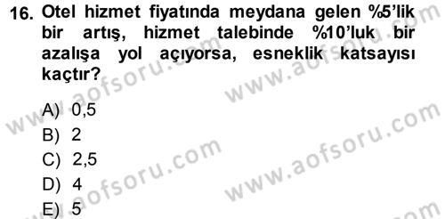 Odalar Bölümü Yönetimi Dersi 2014 - 2015 Yılı (Vize) Ara Sınav Soruları 16. Soru