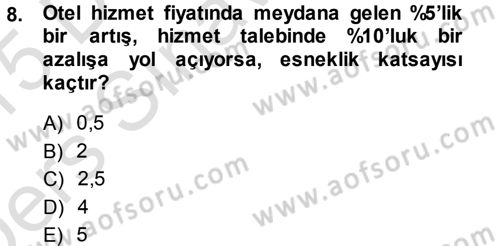Odalar Bölümü Yönetimi Dersi 2014 - 2015 Yılı Tek Ders Sınav Soruları 8. Soru