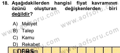 Odalar Bölümü Yönetimi Dersi 2015 - 2016 Yılı (Vize) Ara Sınav Soruları 18. Soru