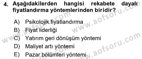 Odalar Bölümü Yönetimi Dersi 2015 - 2016 Yılı (Final) Dönem Sonu Sınav Soruları 4. Soru
