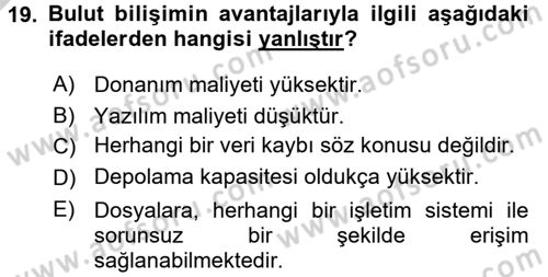 Odalar Bölümü Yönetimi Dersi 2016 - 2017 Yılı 3 Ders Sınav Soruları 19. Soru