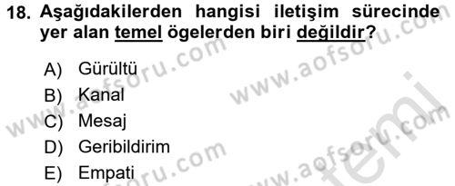 Odalar Bölümü Yönetimi Dersi 2016 - 2017 Yılı (Vize) Ara Sınav Soruları 18. Soru