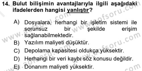 Odalar Bölümü Yönetimi Dersi 2016 - 2017 Yılı (Final) Dönem Sonu Sınav Soruları 14. Soru