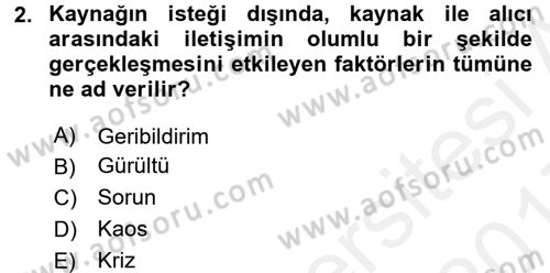 Odalar Bölümü Yönetimi Dersi 2016 - 2017 Yılı (Final) Dönem Sonu Sınav Soruları 2. Soru