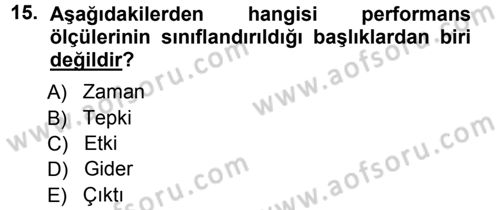 Performans ve Kariyer Yönetimi Dersi 2012 - 2013 Yılı (Vize) Ara Sınav Soruları 15. Soru