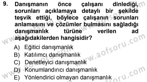 Performans ve Kariyer Yönetimi Dersi 2012 - 2013 Yılı (Vize) Ara Sınav Soruları 9. Soru