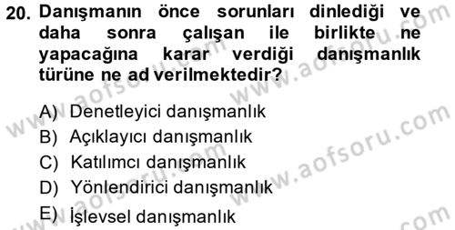 Performans ve Kariyer Yönetimi Dersi 2014 - 2015 Yılı (Vize) Ara Sınav Soruları 20. Soru