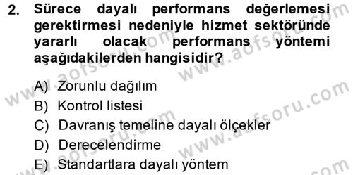 Performans ve Kariyer Yönetimi Dersi 2014 - 2015 Yılı (Final) Dönem Sonu Sınav Soruları 2. Soru