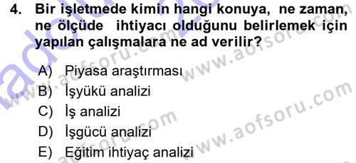 Performans ve Kariyer Yönetimi Dersi 2015 - 2016 Yılı (Vize) Ara Sınav Soruları 4. Soru