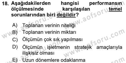 Performans ve Kariyer Yönetimi Dersi 2016 - 2017 Yılı (Vize) Ara Sınav Soruları 18. Soru