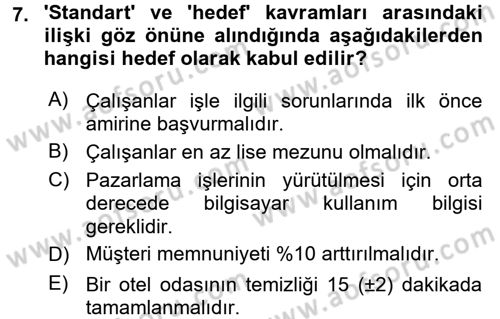 Performans ve Kariyer Yönetimi Dersi 2016 - 2017 Yılı (Vize) Ara Sınav Soruları 7. Soru